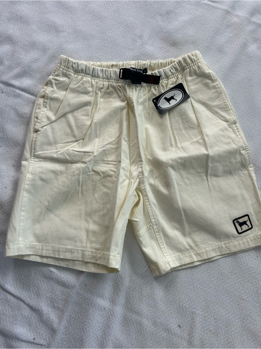 The Black Dog Cream Athletic Shorts / Size Large - NWT